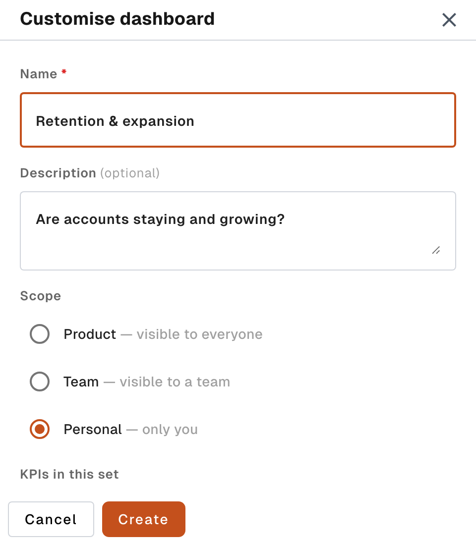 Customise a suggested set