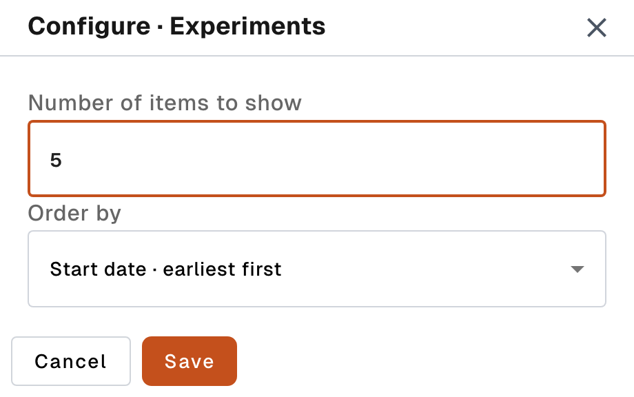 Widget configuration